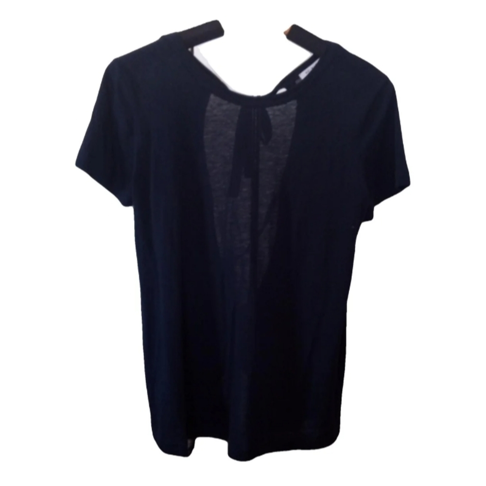Classic Navy Helmut Lang Women's Top With Ties In Back